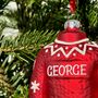 Personalised Christmas Jumper Glass Tree Decoration With Gift Box, thumbnail 3 of 3