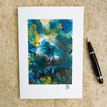 Sold Turquoise Gold Card With Hand Painted Artwork, 2 of 8
