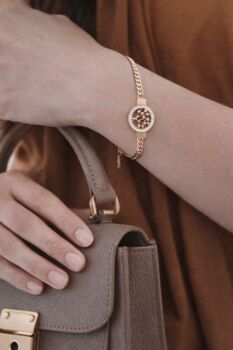 Tree Of Life Bracelet In Rose Gold And Sterling Silver Curb Chain ,Waterproof Bracelet, 4 of 7