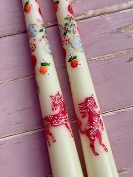 Hand Painted Lunar New Year Horse Candle Year Of The Horse, 8 of 8