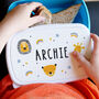 Personalised Safari Animals Blue Lunch Box, thumbnail 1 of 2