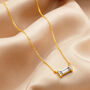 Baguette Birthstone Necklace In 18 Carat Gold Vermeil, thumbnail 7 of 12