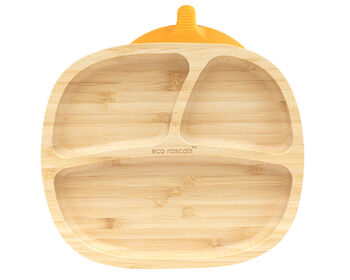 Bamboo Toddler Plate With Suction Orange, 2 of 4