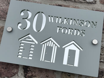 Personalised Beach Huts Design House Sign Acrylic, 6 of 9