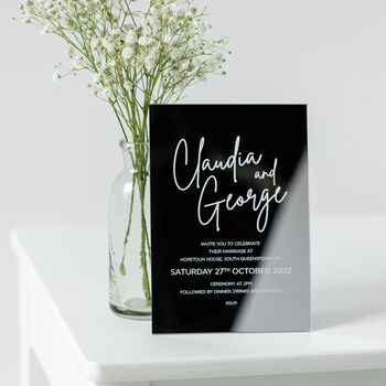 Classic Engraved Acrylic Wedding Invitations, 5 of 7