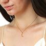 Crystal Crescent Moon Hammered Pendant Necklace, thumbnail 4 of 11