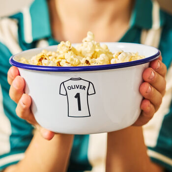 Personalised Football Shirt Children's Enamel Bowl, 2 of 2