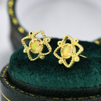 Vintage Style Opal Lace Stud Earrings, 5 of 12