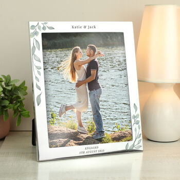 Personalised 10x8 Silver Botanical Couples Photo Frame, 4 of 5