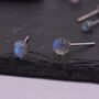 Sterling Silver Grey Labradorite Gemstone Stud Earrings, thumbnail 7 of 12