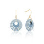Blue And Cream Geometric Circular Earrings • Gold Plated Sterling Silver Hooks, thumbnail 5 of 10