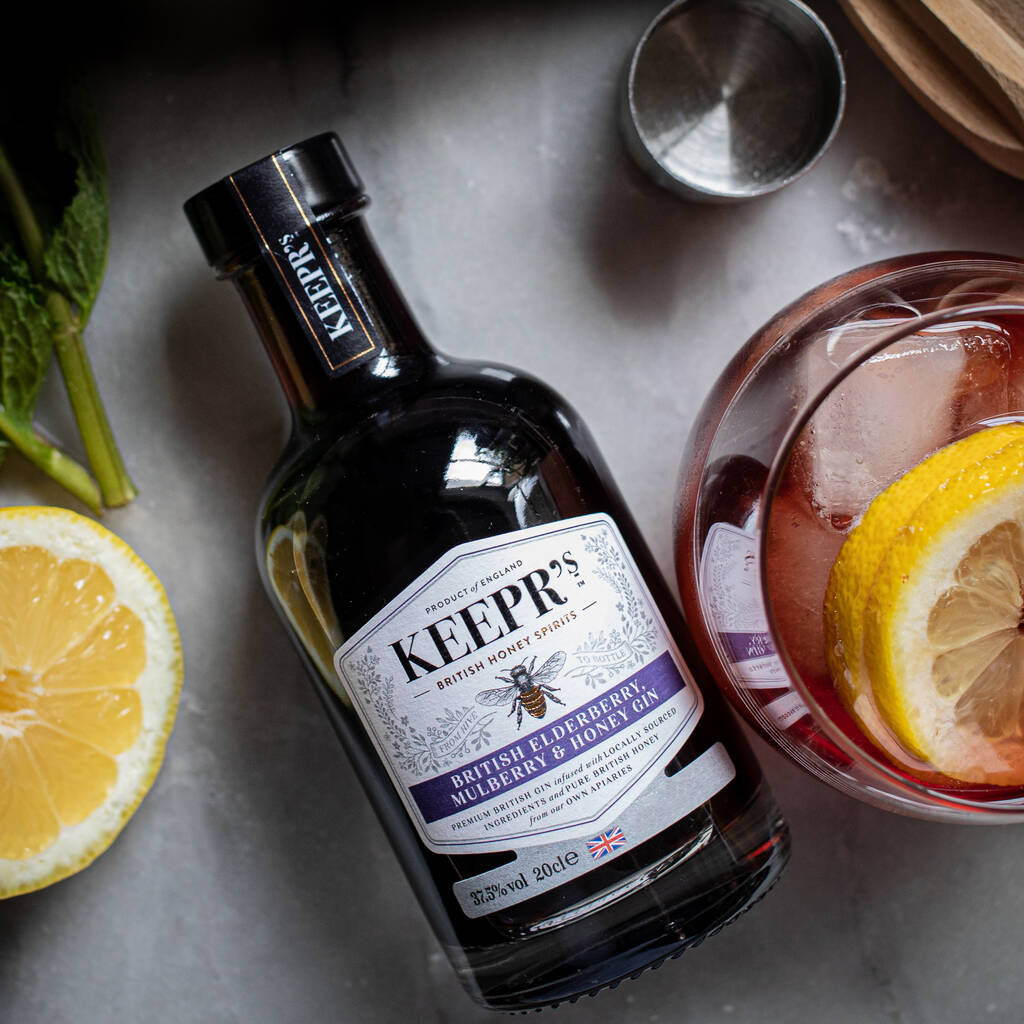 Elderberry, Mulberry And Honey Gin Small Gift Box By Keepr's Spirits