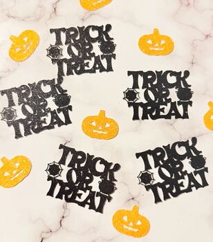 25 X Trick Or Treat Confetti, Pumpkin, Halloween Party Table Decor, 3 of 5