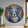 Border Collie Stained Glass Effect Suncatcher, thumbnail 4 of 9