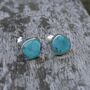 Turquoise Sterling Silver Stud Earrings, thumbnail 2 of 7