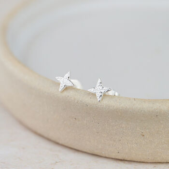 Sterling Silver Mini North Star Studs, 2 of 3