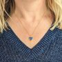 Triangle Lapis Lazuli Gemstone Necklace, Gold Plated, thumbnail 3 of 9