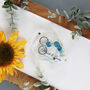 Wedding Ring Acrylic Ring Box Blue Flowers, thumbnail 4 of 5