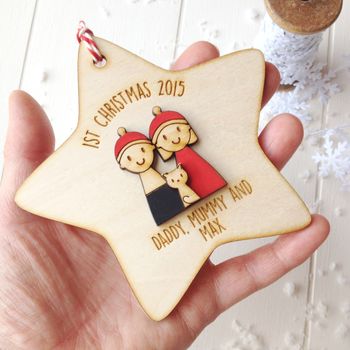 Personalised Couple And Kitten Christmas Decoration, 4 of 5