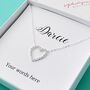 Personalised Pave Open Heart With Crystals Necklace, thumbnail 1 of 3