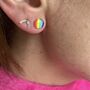 Rainbow Round Stud Earrings, thumbnail 2 of 3