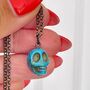 Turquoise Halloween Skull Pendant, thumbnail 1 of 3