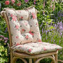 Set Of Two Tie On Country Rose Seat Pads, thumbnail 1 of 7