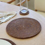 Marbury Brown Round Rattan Placemat Set Of Two, thumbnail 1 of 4