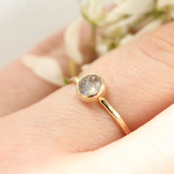 Quito Ring // Labradorite And Gold Stacking Ring, 6 of 8