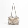 St. Tropez Peach Champagne Satin Ombré Silver Evening Bag, thumbnail 1 of 4