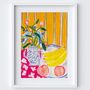 Banana And Vase Art Print Watercolour Pastel Poster, thumbnail 2 of 4