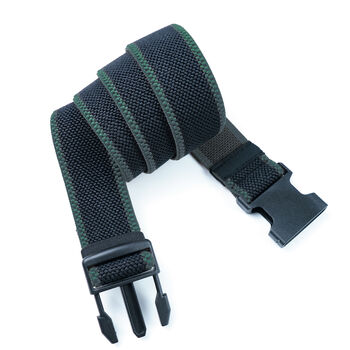 Men's Fabric Stretch Belt Outdoor Belts Black And Green, 4 of 7