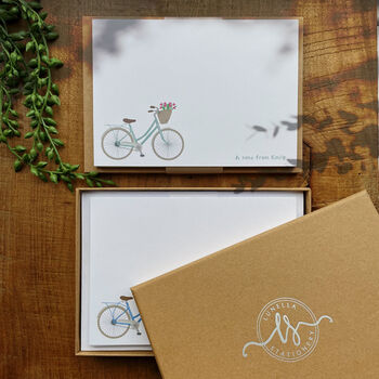 Coloured Vintage Bicycle Personalised Note Cards, 2 of 9