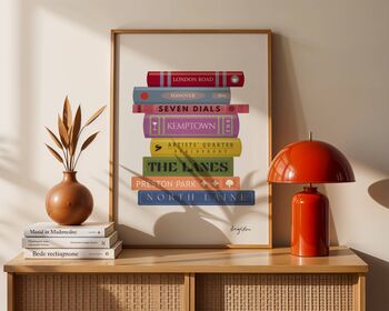 Brighton Book Stack Art Print, 5 of 6