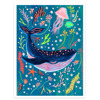 Whale Nursery Art Print, 4 of 8