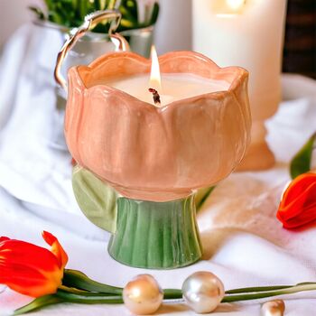 Luxury Ceramic Spring Tulip Candle, 4 of 9