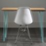 Oak Work Desk With Modern Turquoise Inlay, thumbnail 5 of 6