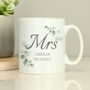 Personalised Botanical Mrs Wedding Mug, thumbnail 1 of 3