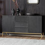Linear Black Wooden Sideboard, thumbnail 1 of 2