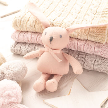 Toffee Moon Luxury Cotton Baby Blanket And Toy Rabbit, 7 of 12