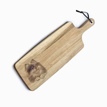 Personalised German Spitz Engraved Acacia Serving Board, 4 of 10