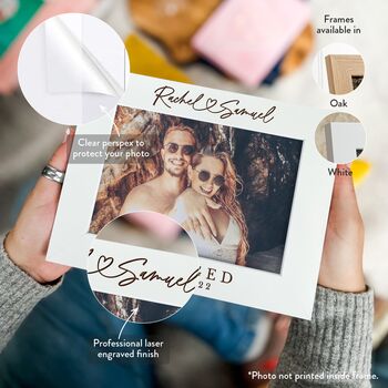 Couples Engaged Photo Frame Personalised Gift, 4 of 10