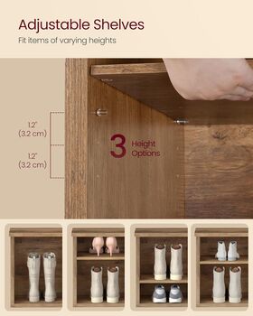 Shoe Bench Storage Bench With Six Compartments, 3 of 6