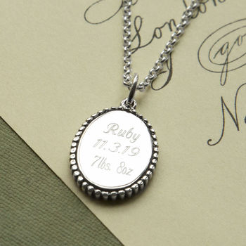 Engravable Sterling Silver Oval Necklace, 2 of 6