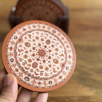 Set Of Six Coasters With Case, Indian Print, 9 of 12