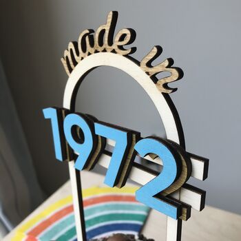 Personalised Wooden 50th Birthday Cake Topper, 4 of 5