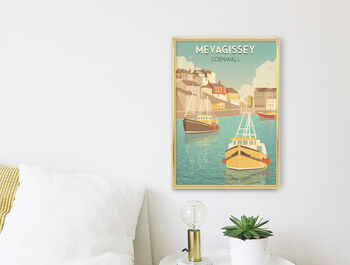 Mevagissey Cornwall Travel Poster Art Print, 3 of 6