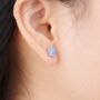 Blue Cz Stone Paw Print Stud Earrings, thumbnail 2 of 7