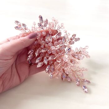 Pink Crystal Hair Comb, 2 of 3