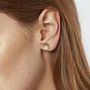 Spiral Patterned Gold Earrings, thumbnail 2 of 5